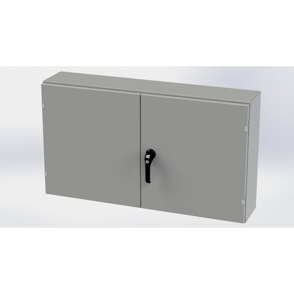 3 Point Latch with Padlock Handle Electrical Enclosures, 24 in H, 8 in D, 42 in W, NEMA 3R, 12, 13
